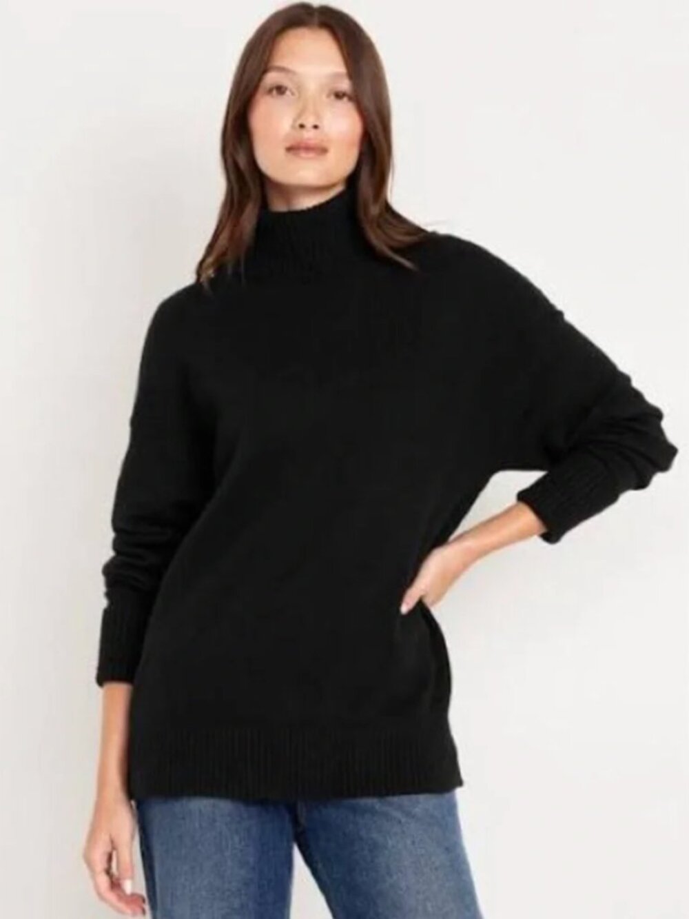 Old Navy Black Turtleneck Cuff Sleeve Pullover Sweater S